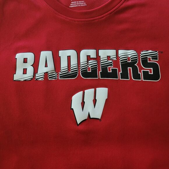 Wisconsin Badgers Gen 2 Short Sleeve Tee Shirt L Youth Apparel Red Sportsware - Picture 1 of 8